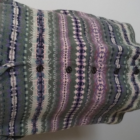 Chaps Sweater Vest button down Purple Green Size 1X vintage look Chaps - Picture 3 of 9